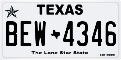TX license plate BEW4346