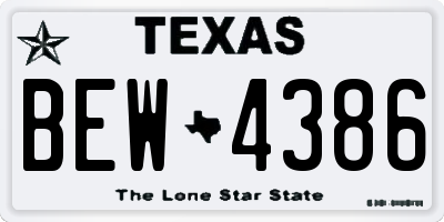 TX license plate BEW4386