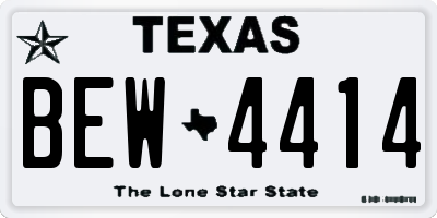 TX license plate BEW4414