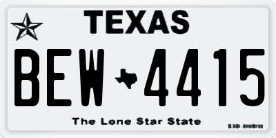 TX license plate BEW4415
