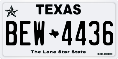 TX license plate BEW4436