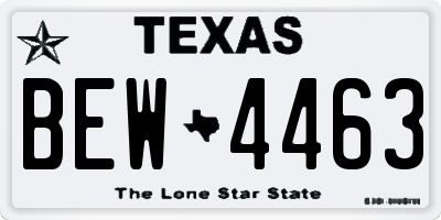 TX license plate BEW4463