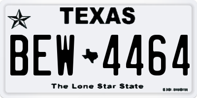 TX license plate BEW4464