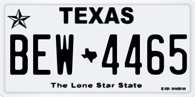 TX license plate BEW4465