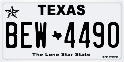 TX license plate BEW4490