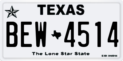 TX license plate BEW4514