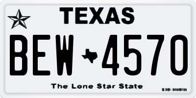 TX license plate BEW4570