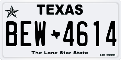 TX license plate BEW4614