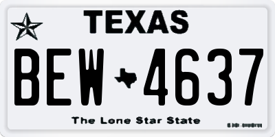 TX license plate BEW4637
