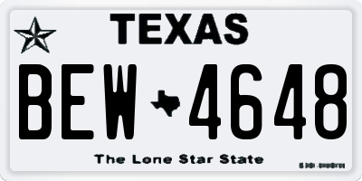 TX license plate BEW4648