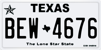 TX license plate BEW4676