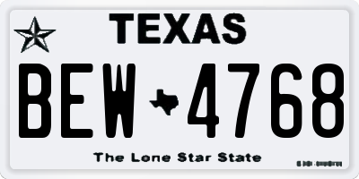 TX license plate BEW4768