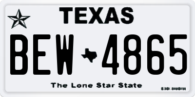TX license plate BEW4865
