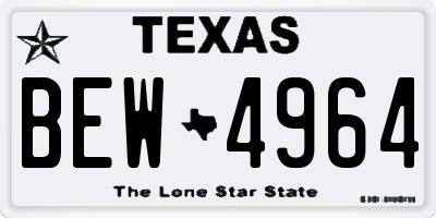 TX license plate BEW4964