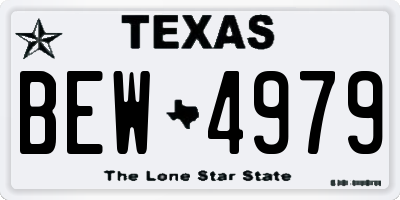 TX license plate BEW4979