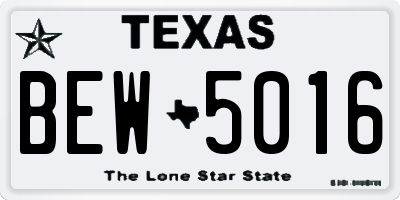 TX license plate BEW5016
