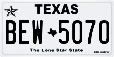 TX license plate BEW5070