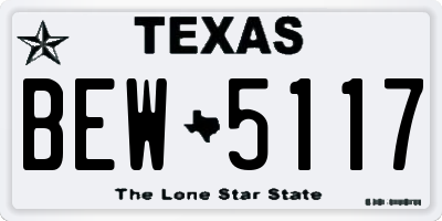 TX license plate BEW5117