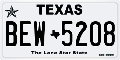TX license plate BEW5208