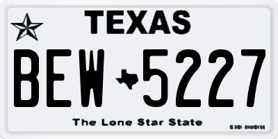 TX license plate BEW5227