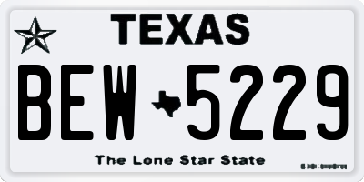 TX license plate BEW5229