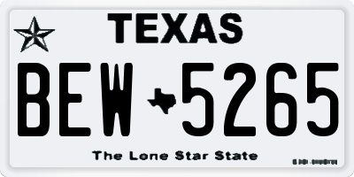 TX license plate BEW5265