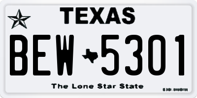 TX license plate BEW5301