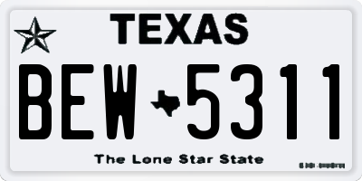 TX license plate BEW5311