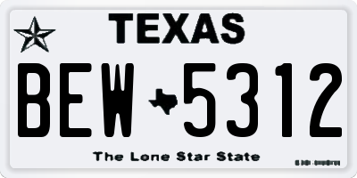 TX license plate BEW5312