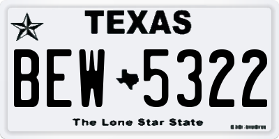 TX license plate BEW5322