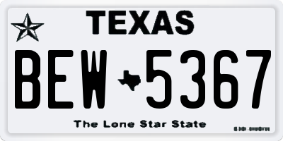 TX license plate BEW5367