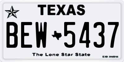 TX license plate BEW5437