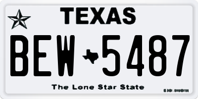 TX license plate BEW5487
