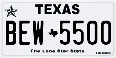 TX license plate BEW5500