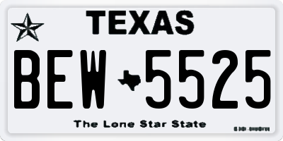 TX license plate BEW5525