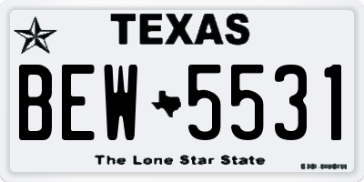 TX license plate BEW5531