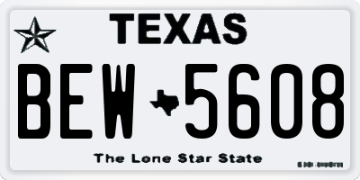 TX license plate BEW5608
