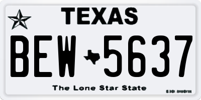 TX license plate BEW5637