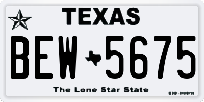 TX license plate BEW5675