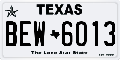 TX license plate BEW6013