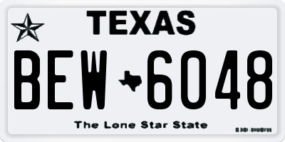 TX license plate BEW6048