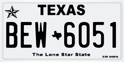 TX license plate BEW6051