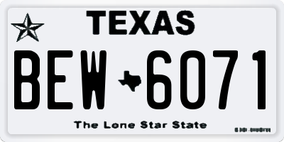 TX license plate BEW6071