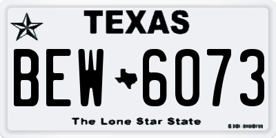 TX license plate BEW6073