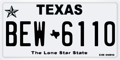 TX license plate BEW6110