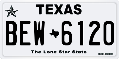 TX license plate BEW6120