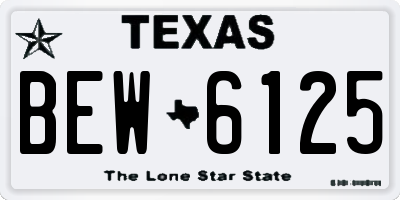 TX license plate BEW6125