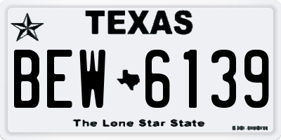 TX license plate BEW6139