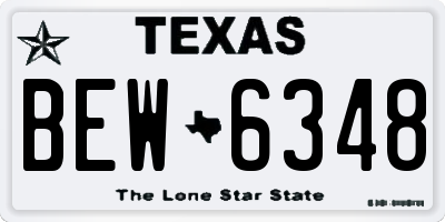 TX license plate BEW6348