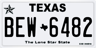 TX license plate BEW6482